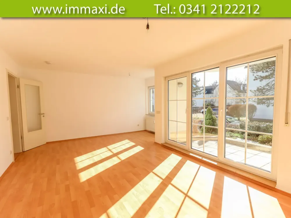 KURZFRISTIG ANSCHAUEN + MARKKLEEBERG + 2 RAUM WOHNUNG + TERRASSE