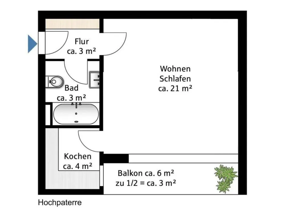 High-quality Apartment with Balcony at the English Garden
