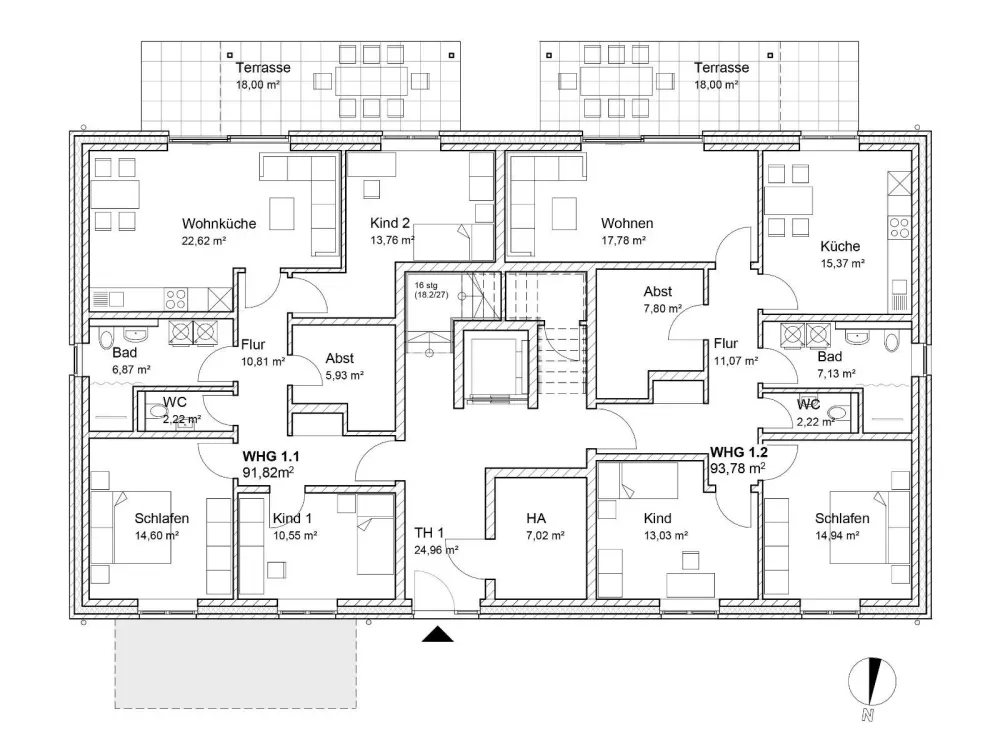 Moderne 3-Zimmer-Erdgeschosswohnung mit Terrasse