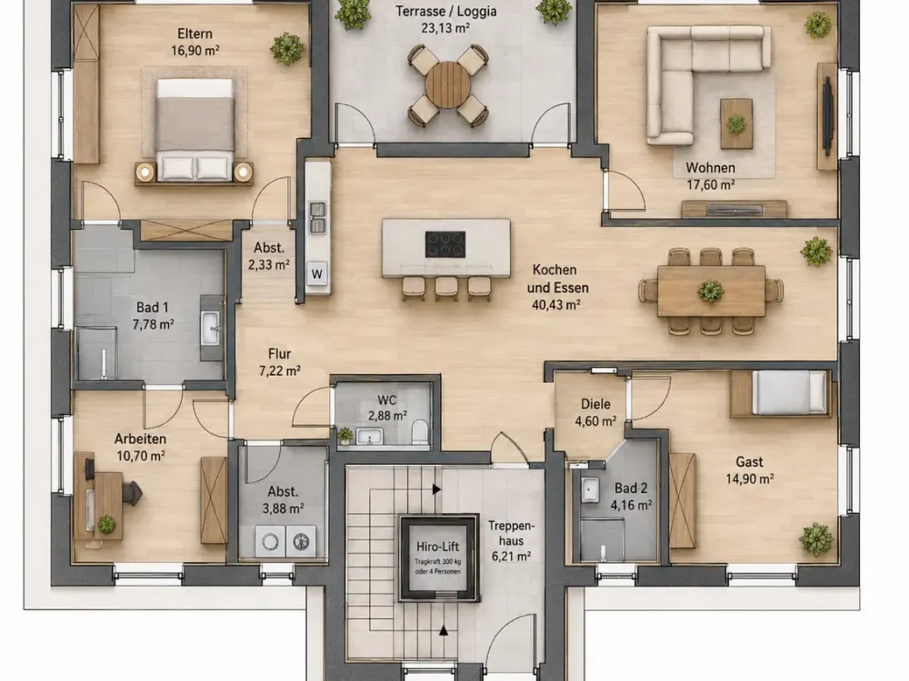 Exklusive Penthouse-Wohnung in Hövelhof, großzügiges Wohnen mit vielfältigen Möglichkeiten