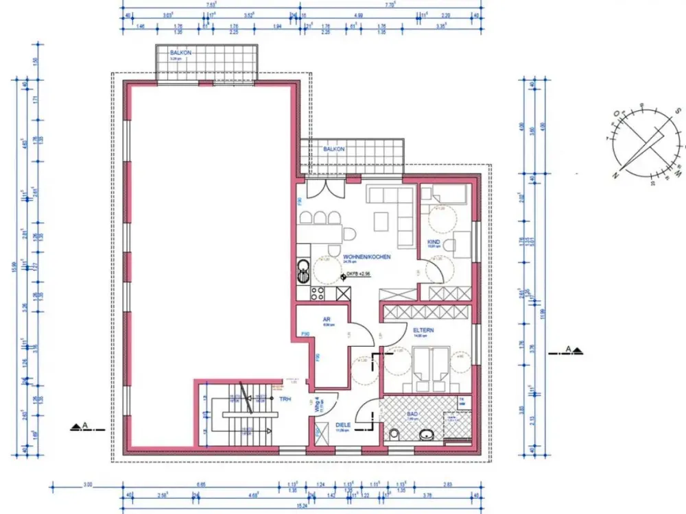 Newly Built First Occupancy: 3-Room Apartment with Balcony