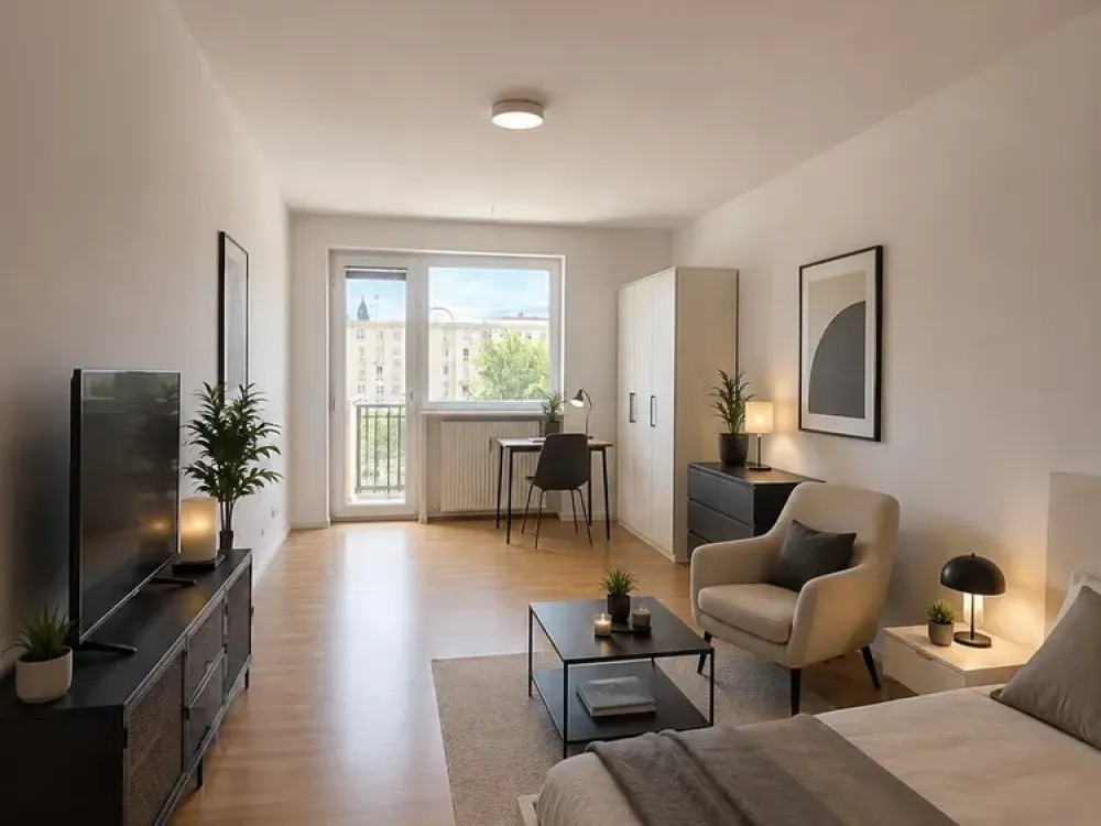 Frisch sanierte und möblierte 1-Zimmer-Wohnung mit Einbauküche in Charlottenburg**