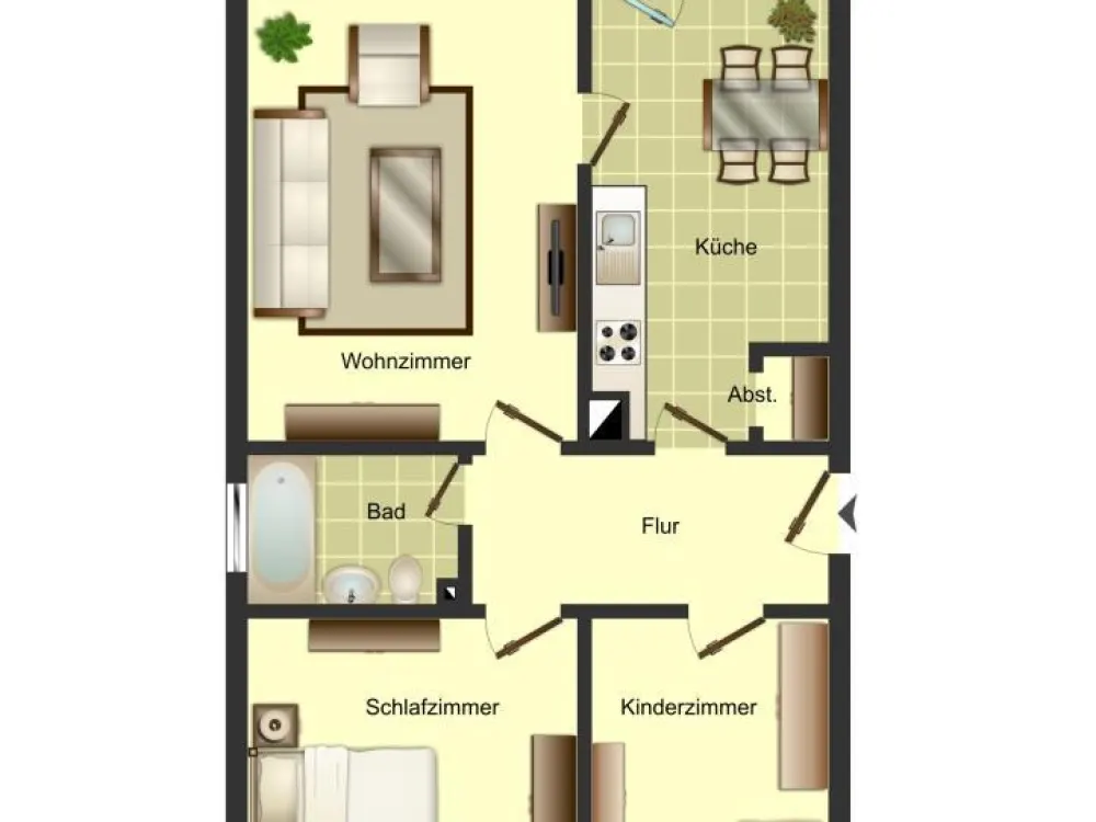 Bezugsfertige 3-Zimmer-Wohnung in Weddinghofen zu besichtigen, mit Tapeten und Laminatboden