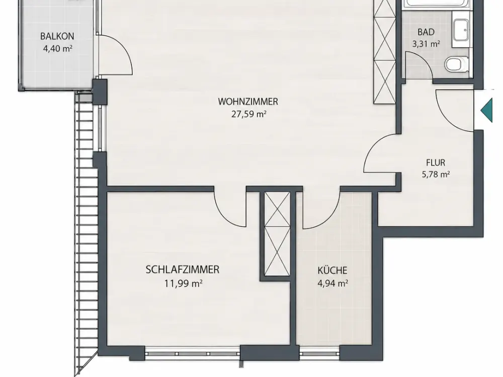 ++ Gemütliche 2-Raum-Wohnung mit Balkon zwischen Elbe und Elbepark ++