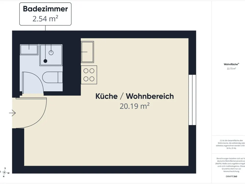 Vollmöbliertes Apartment mit All-Inclusive-Miete in Universitätsnähe