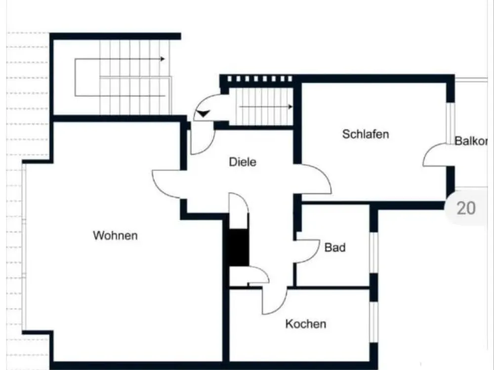 Helle 2-Zimmer-Wohnung mit großem Wohn-/Essbereich und Balkon