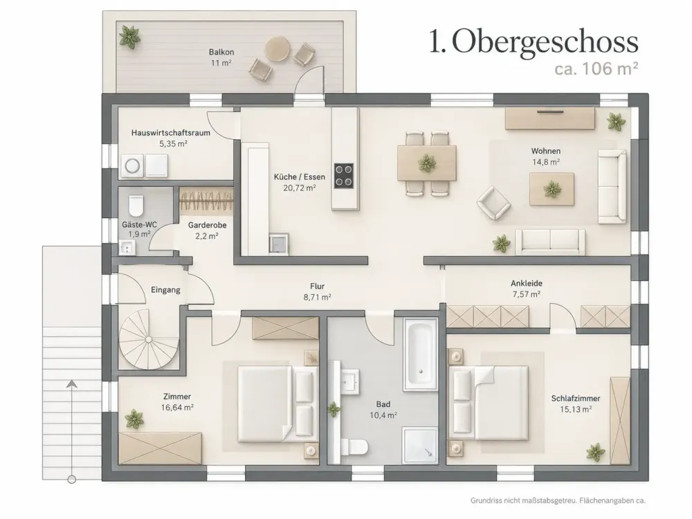 Helle 3-Zimmer-Wohnung mit Parkett, Wärmepumpe, Stellplatz & E-Lademöglichkeit in Hagen-Garenfeld