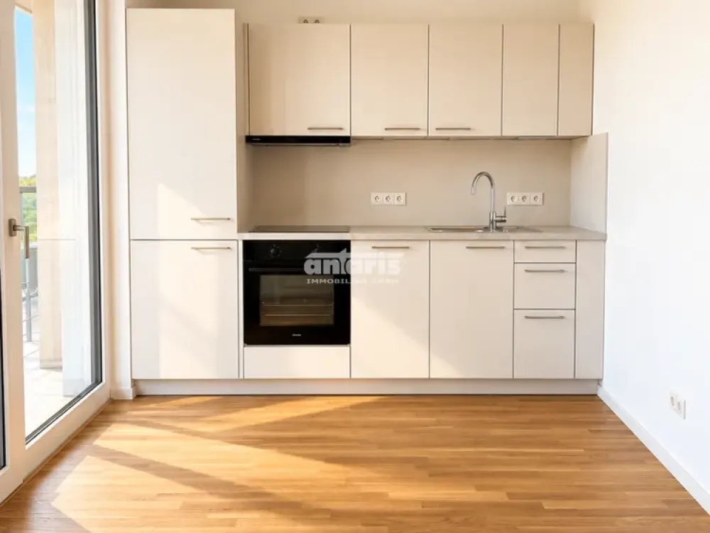 antaris Immobilien GmbH ** Compact & modern, 2-room new build apartment with balcony at Schwemmbach **