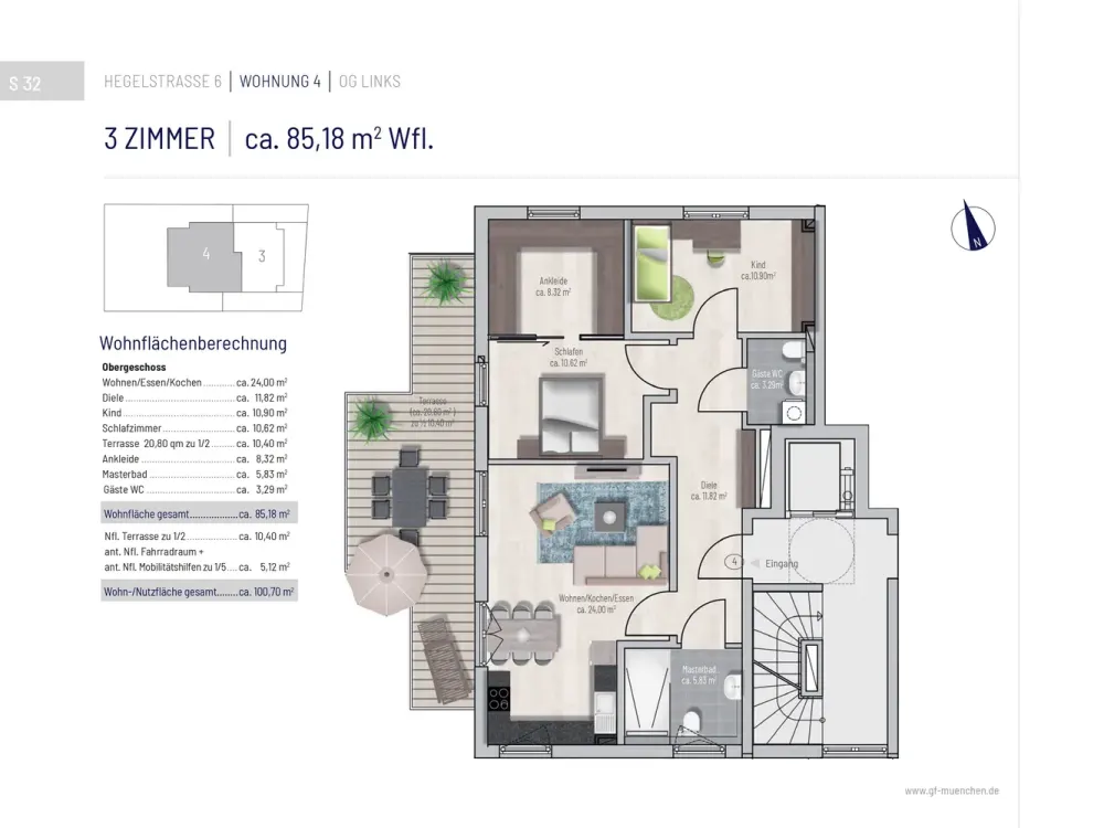 Absolute Ruhe - Terrassenwohnung in Waldperlach