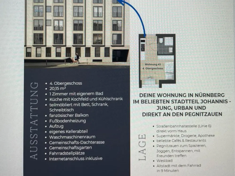 FIRST OCCUPANCY! 1-Room Apartment for Students in St. Johannis