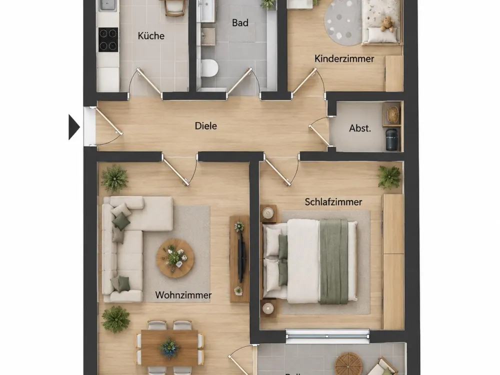 3-Zimmer-Wohnung mit Balkon, Keller & Stellplatz, 90449 Nürnberg