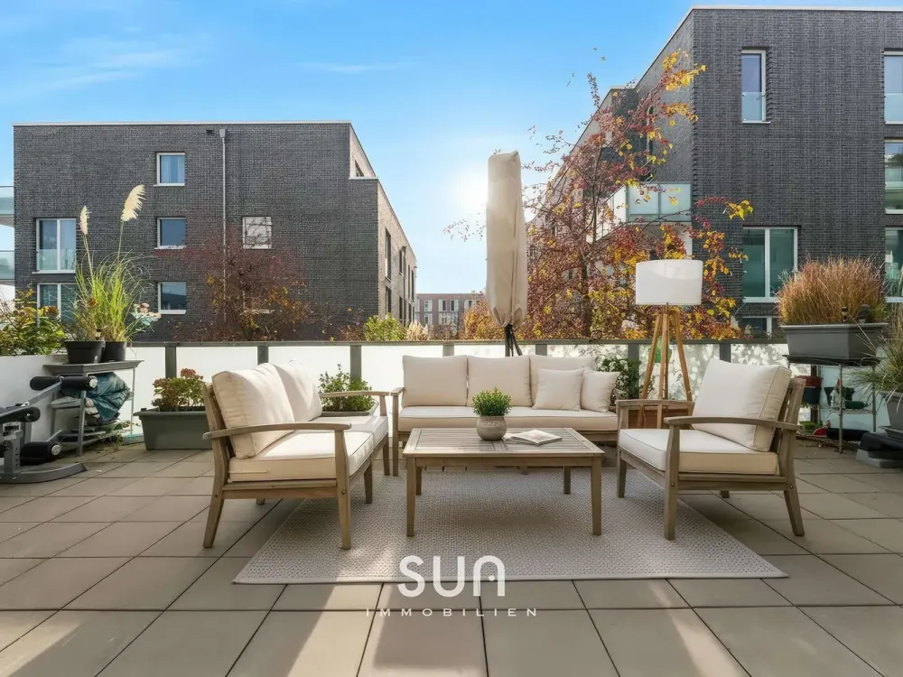 3-Zimmer-Wohnung mit XXL-Terrasse, Tageslichtbad & Einbauküche