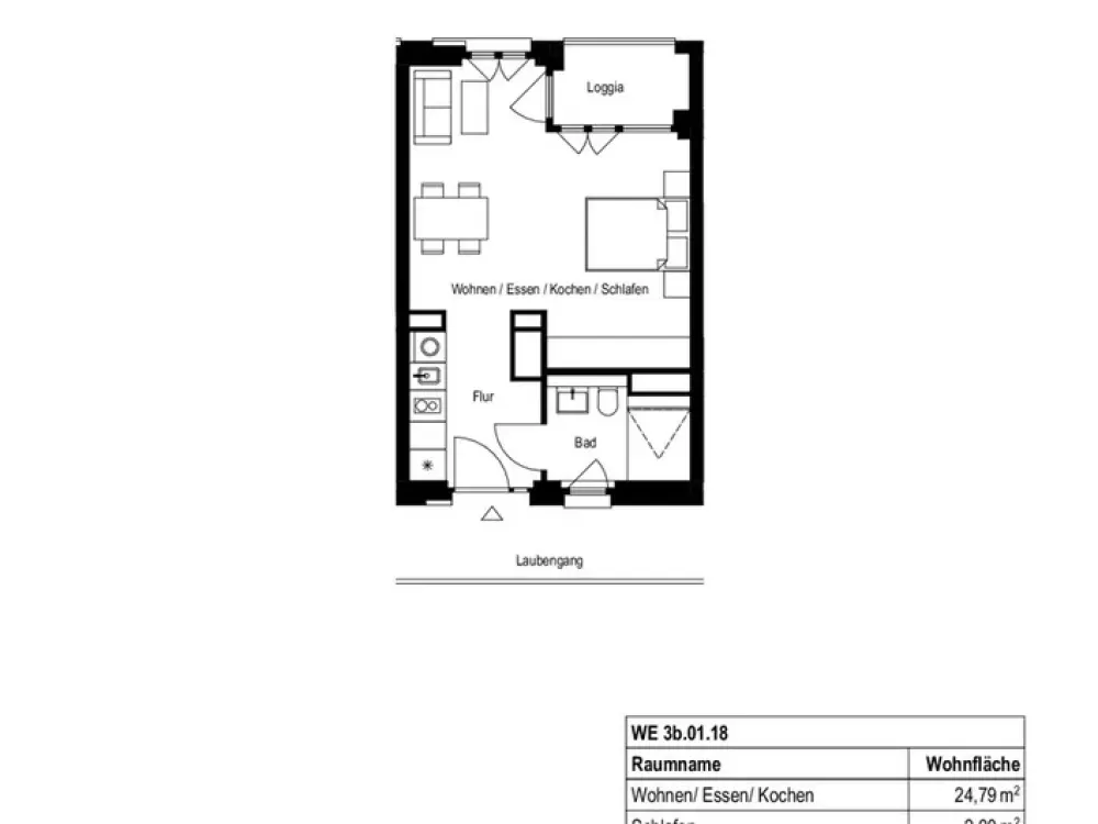 Price-Reduced 1-Room Apartment with Protected Loggia in New Building!