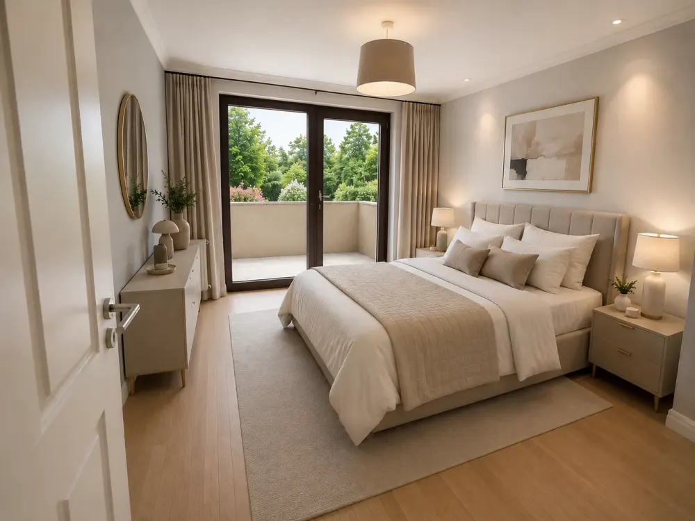 Top location just minutes to Alster corner Bellevue Winterhude with 3 balconies