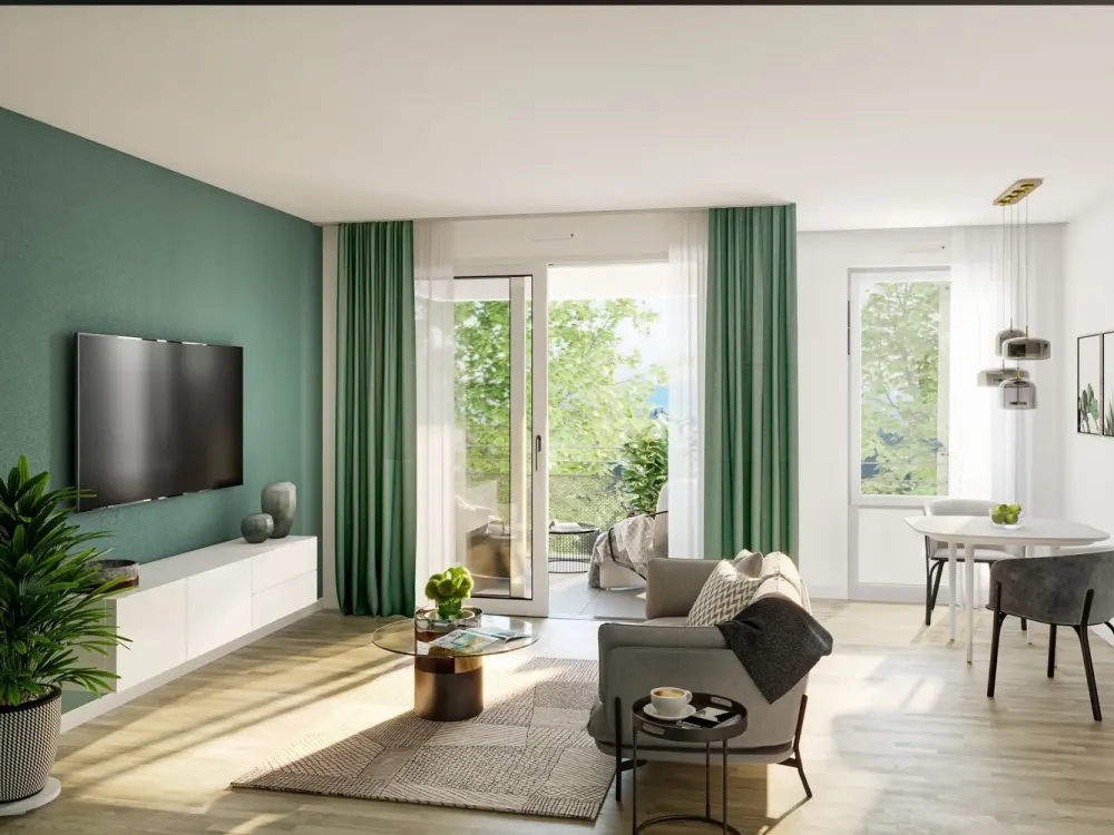 4-room apartment with fitted kitchen, parking space and high-quality features