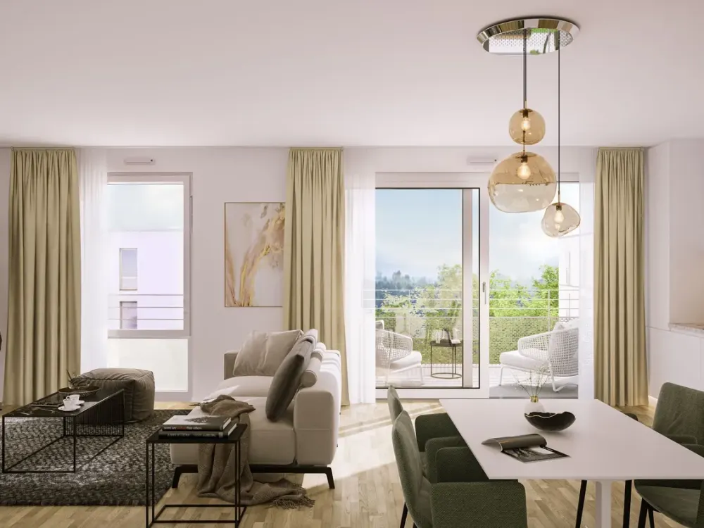 4-room apartment with fitted kitchen, parking space and high-quality features