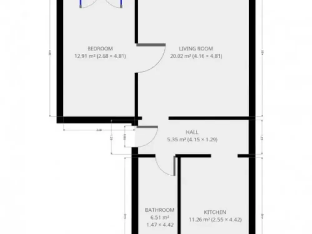 Möblierte 2 Zi Wohnung m. Balkon für max 2 Pers.