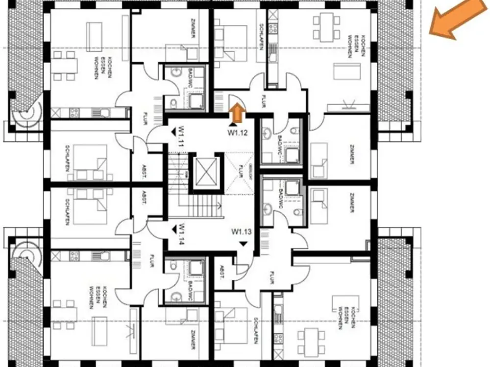 Neckartailfingen (W1.12): Stylish 3-Room Attic Apartment with High-Quality Fitted Kitchen and Corner Balcony