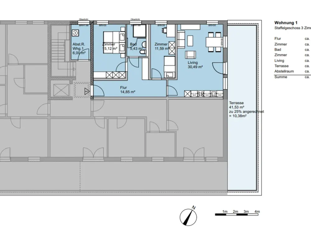 Moderne 3-Zimmer-Neubauwohnung mit Terrasse & Einbauküche