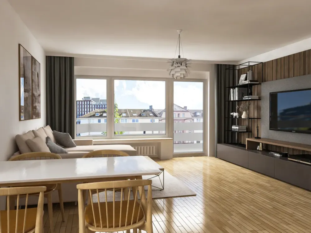 Frisch sanierte 3-Zimmer-Wohnung mit zwei Balkonen in Düsseldorf-Golzheim