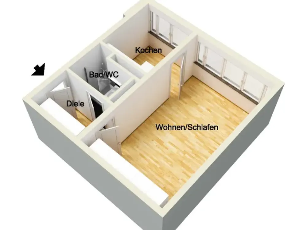 schöne möblierte Wohnung - Tagespreis 25,00€ - unbefristet