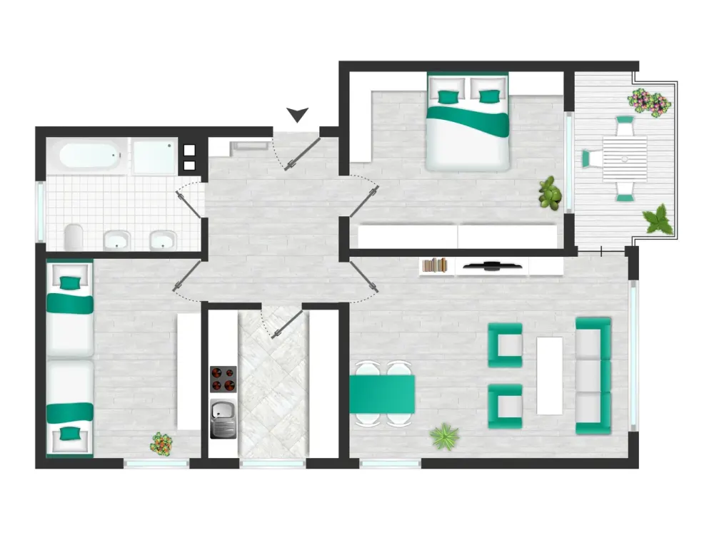 .::Perfekte 3 Zimmer Wohnung mit sonnigem Balkon::.