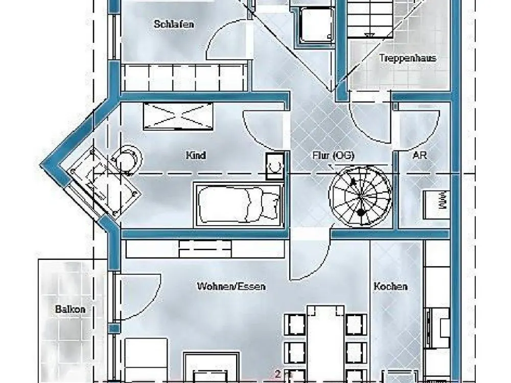 Stilvolle 4 Raum Maisonette DG in Brandis mit Balkon und Carport