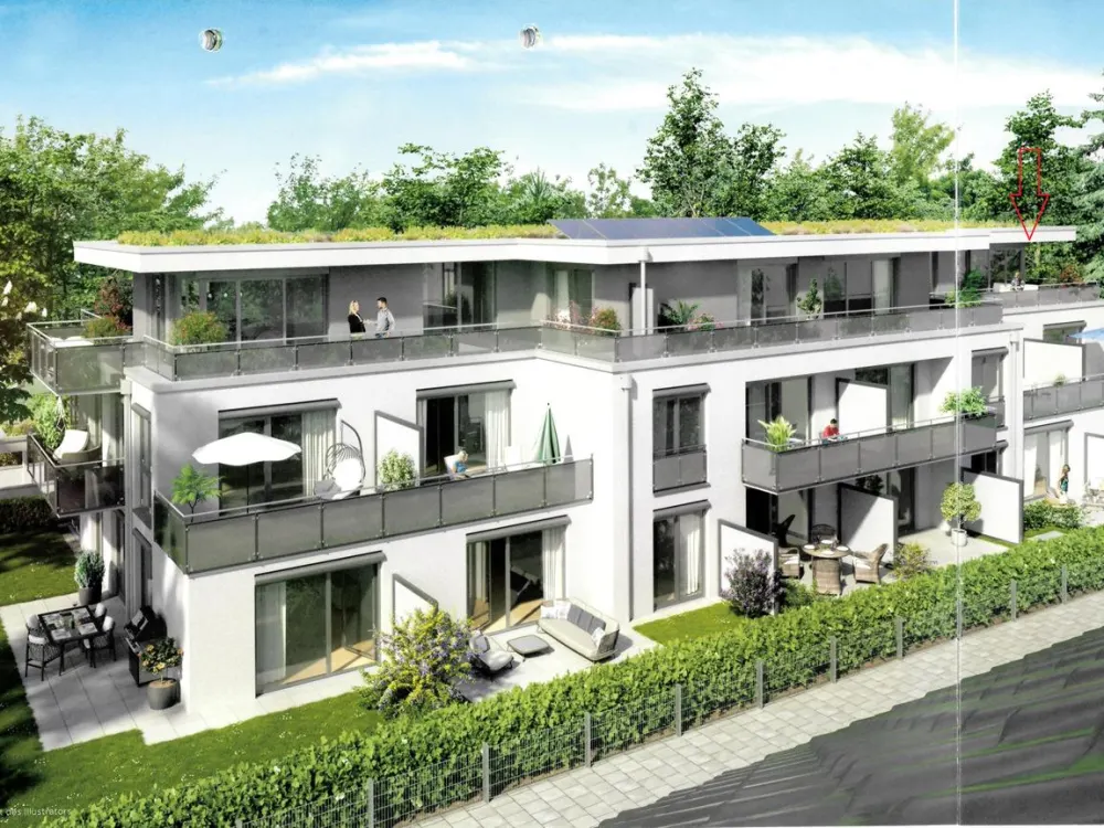 2-Zimmer-Neubau-Penthousewohnung mit Einbauküche u. TG-Stellplatz