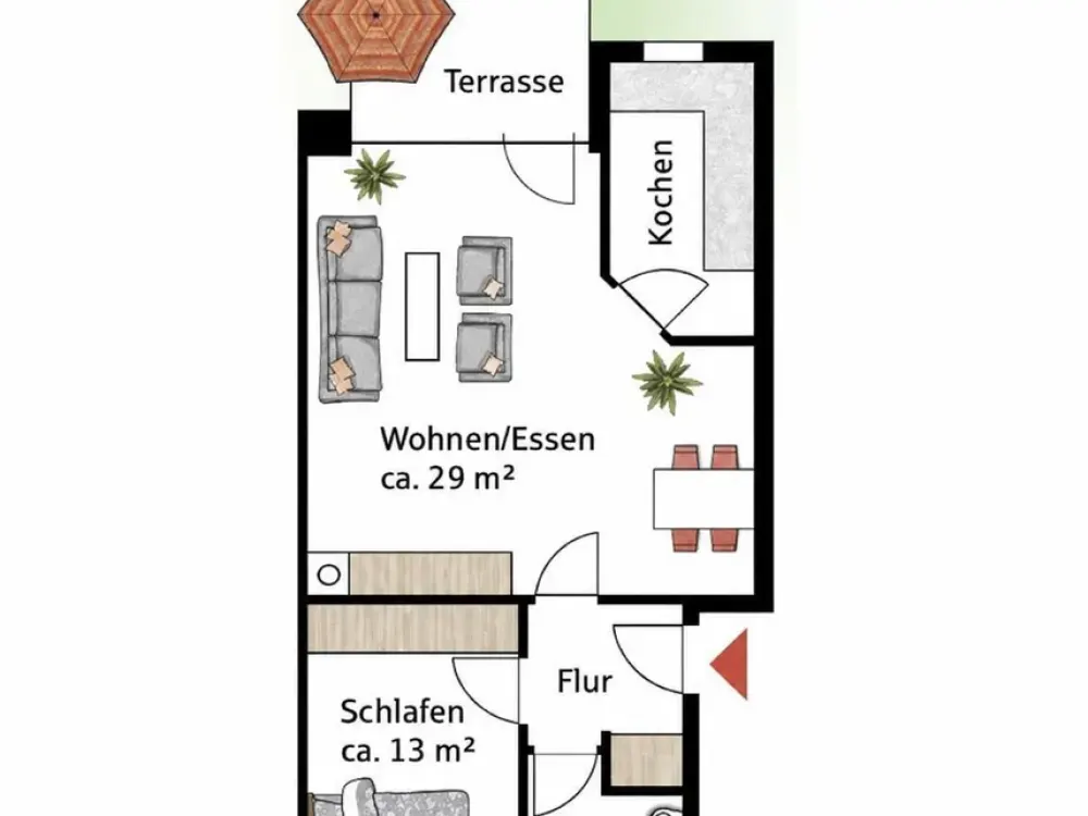Barrierereduziertes Wohnen: 2-Zimmer-EG-Wohnung in Dachau