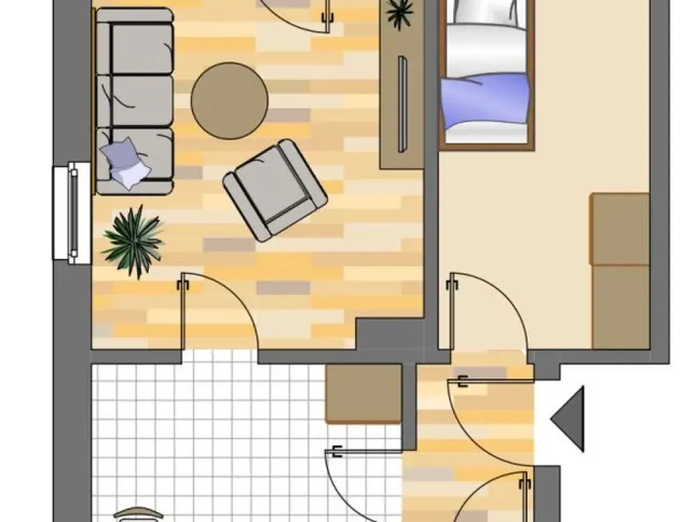 Toller Grundriss, prima Wohnung: 2-Zimmer mit Balkon und neuem Laminatboden in Wetter Altwetter