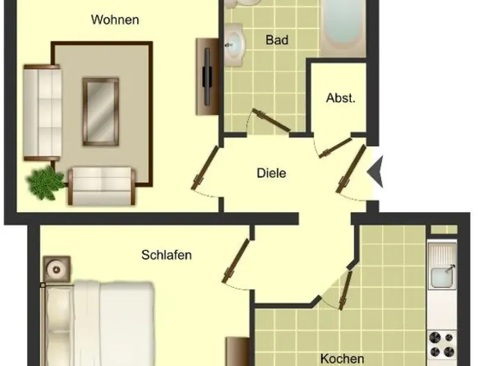 2-Zimmer-Wohnung in Duisburg Hüttenheim
