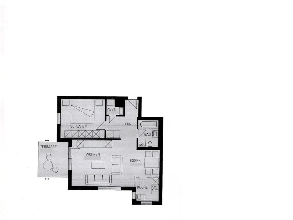 شقة جذابة بغرفتين بمساحة معيشة حوالي 60.66 م² مع تراس وحصة في الحديقة بالقرب من Waldpark