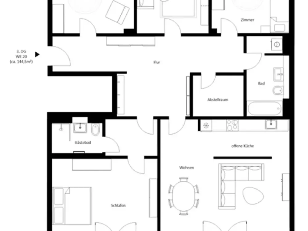 Familienwohnung mit tollem Ausblick | Energieeffizienz A+ | Moderne Ausstattung | 2 Bäder | Balkon