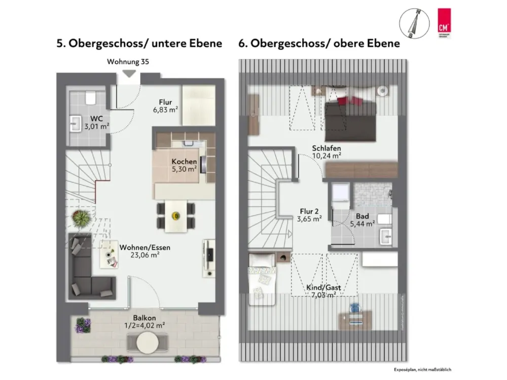 Terraced House Feeling Above the Roofs of Neustadt - First Occupancy in KfW-40-QNG Standard