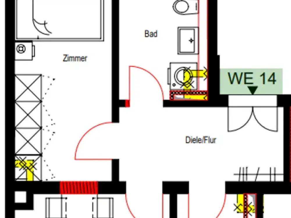 Schöne 2-Raumwohnung mit Balkon/ Fußbodenheizung und Tageslichtbad!!* WE14**