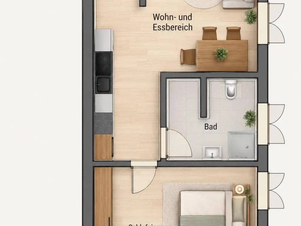 2-Zimmer-Wohnung, Erstbezug nach Sanierung ab November