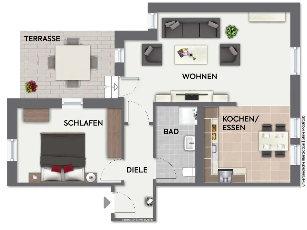 Stilvoll sanierte 2½-Zimmer-Terrassenwohnung zum Erstbezug