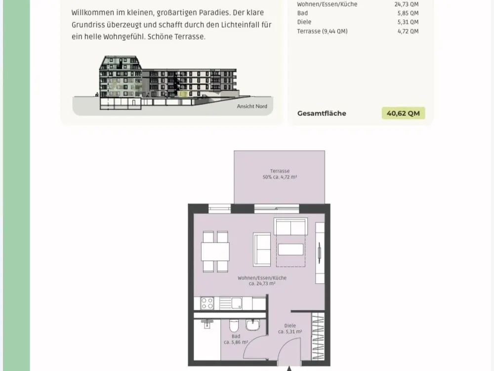 1-Zimmer Neubauwohnung verfügbar ab 01/2027 in Schönaich 71101