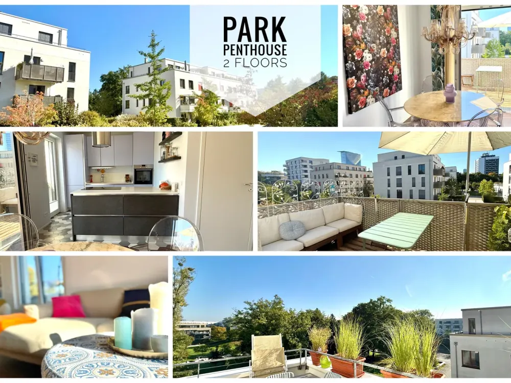 Exklusives Penthouse im Park, 2 Schlafzimmer, 2 Terrassen, 95 qm, München Schwabing