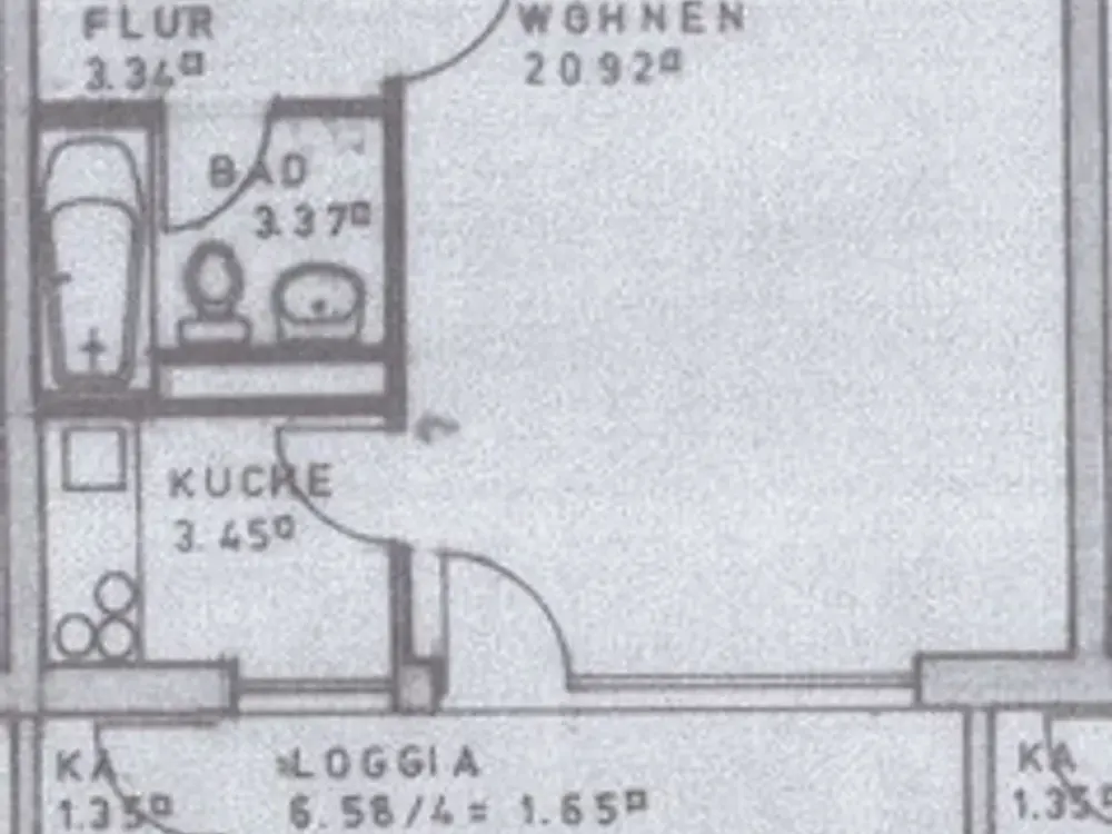 Lichtdurchflutetes, vollmöbliertes 1-Zimmer-Apartment mit Südbalkon und separater Küche