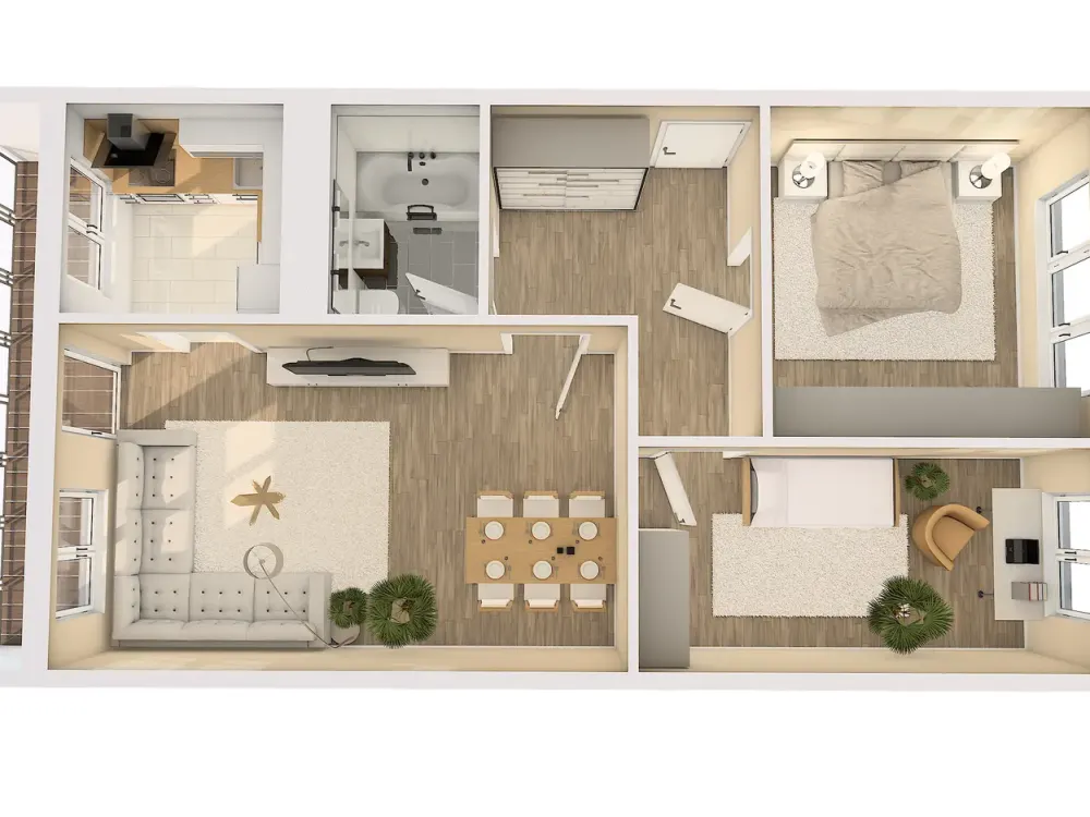 Sanierte 3-Raumwohnung mit West-Balkon * DG * EBK * Bad mit Wanne * PWK-SP * TOP *