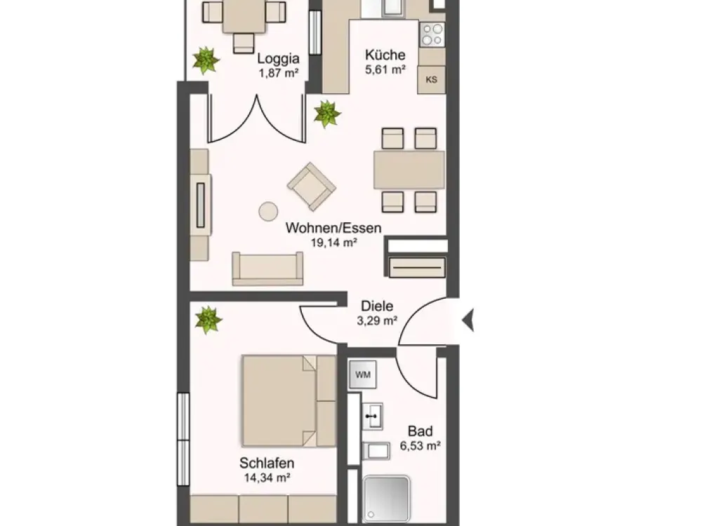 Exklusive 2-Zimmer-Neubauwohnung mit Loggia, EBK & TG-Stellplatz in Rheinstetten