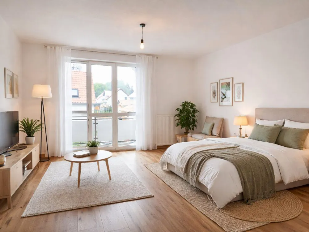 Ruhige 1-Raum-Wohnung mit Balkon & Tiefgarage in Leipzig
