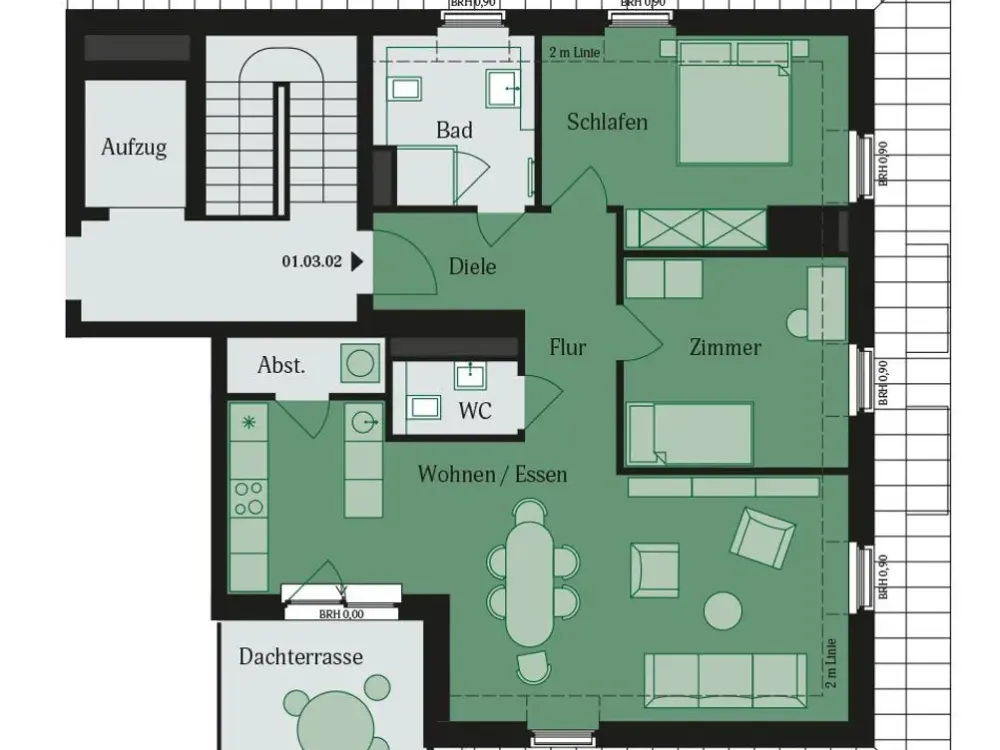 Modern penthouse above the roofs of Lämmerspiel! WE 01.03.02
