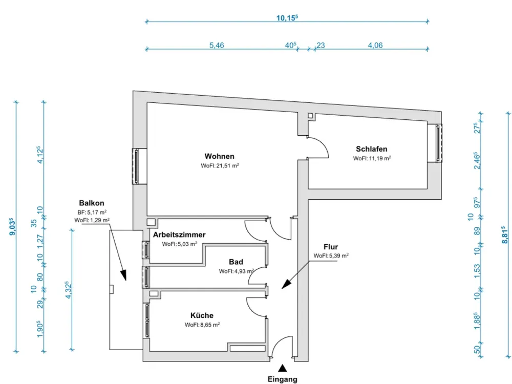 charmante möbilierte 2,5-Zimmer Wohnung mit Balkon