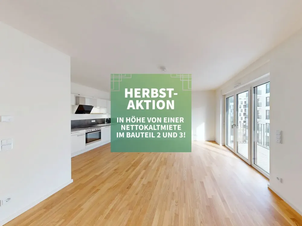 First-Class Living: Bright 2-Room Apartment with Built-In Kitchen and Balcony
