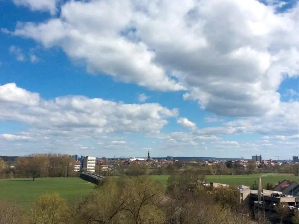 Dream View! Erlangen 1.5-Room Apartment with Balcony in Green Surroundings
