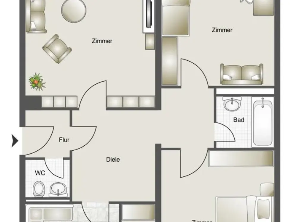 3-Zimmer Wohnung in Laer