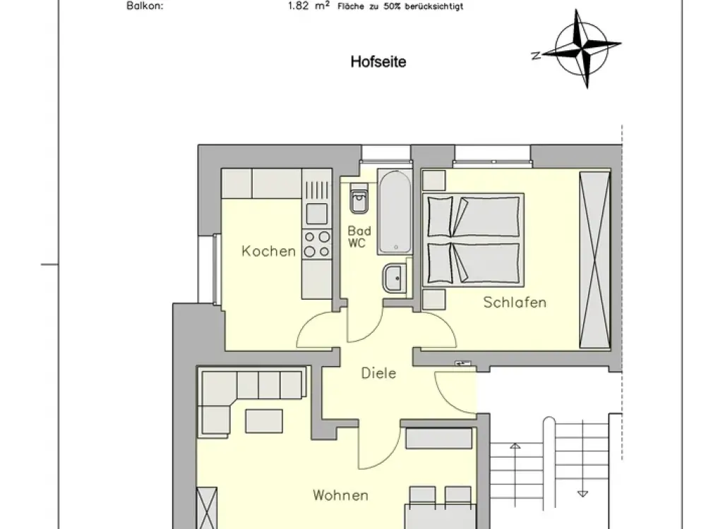 Modernisierte 2-Zimmer-Genossenschaftswohnung in Wanheimerort mit Starterrabatt
