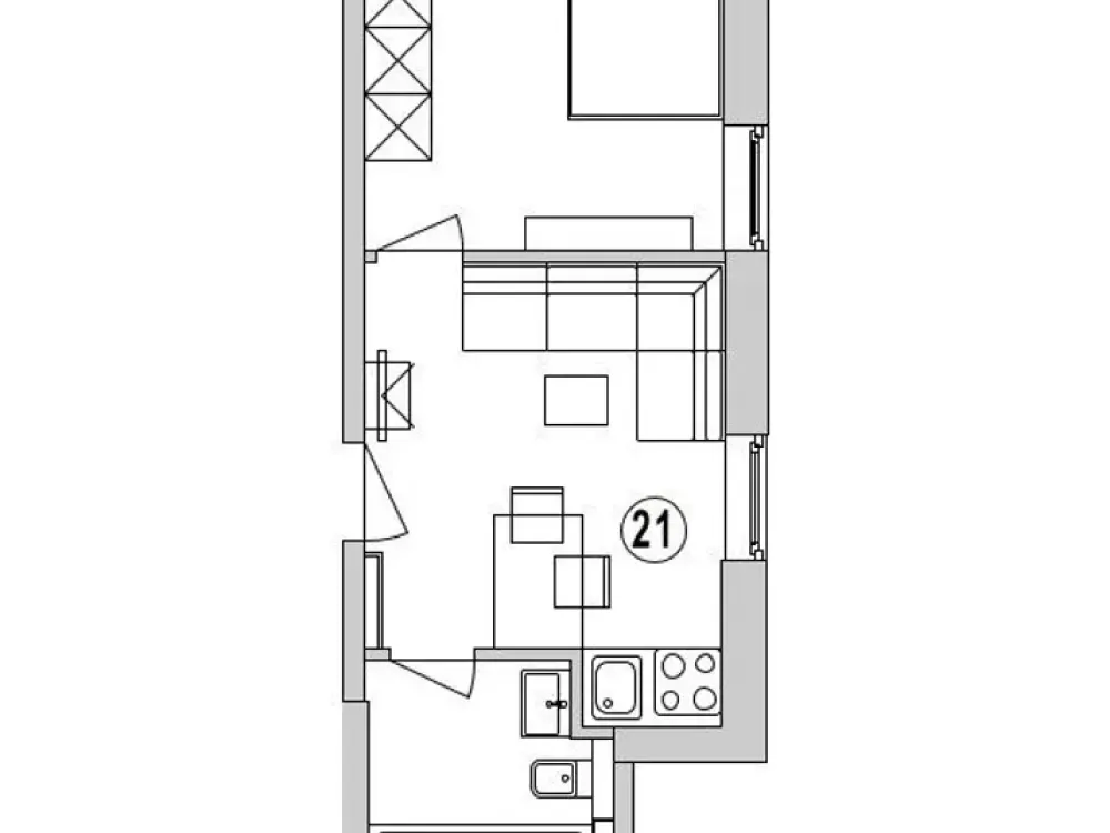 Schlichtes 2-Zimmer-Apartment mit Garten in Stuttgart-Schwabstraße